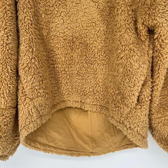 Lululemon Warm Restore Sherpa Pullover Gold Buff Mock neck Women's Size XS/Small - Picture 9 of 10